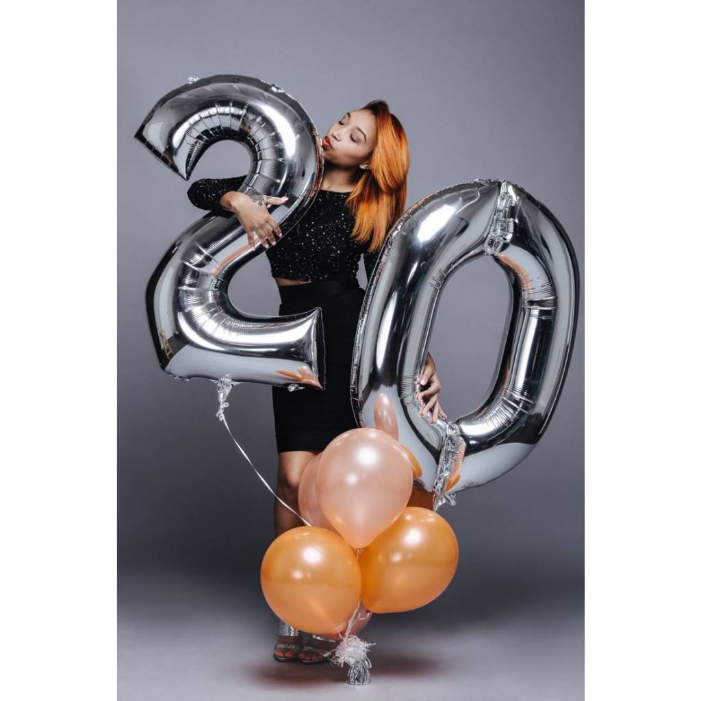 Kit 2 Balões Números Prata Metalizado Grande 80 cms - Envio Imediato