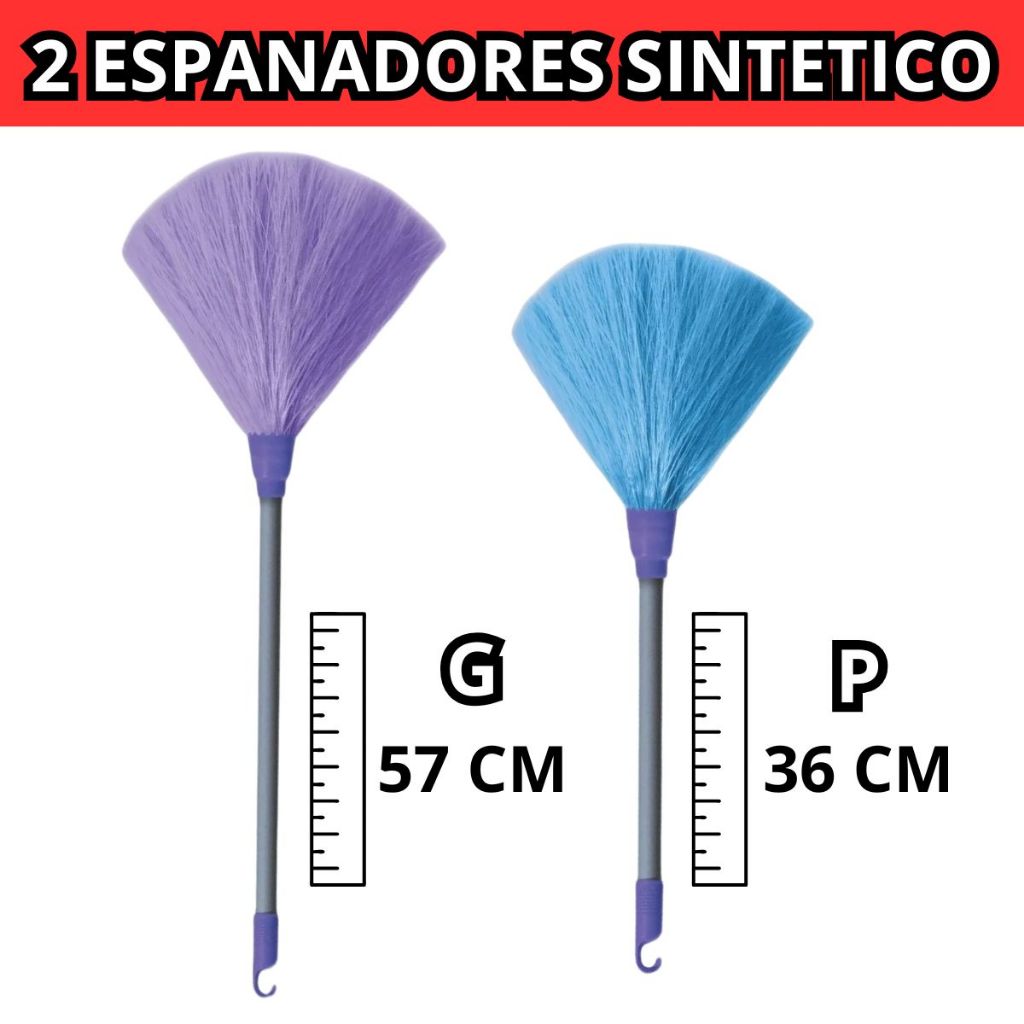 Kit 2 Espanadores Pó Sintetico Grande Pequeno Poeira Moveis em Oferta na Shopee