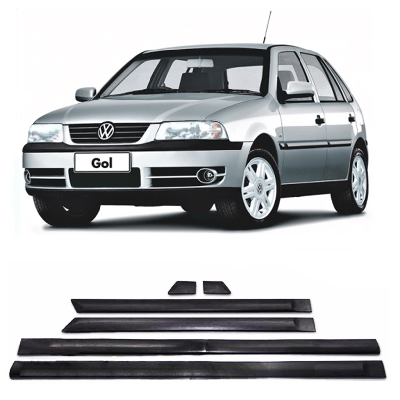 Friso Lateral Gol G3 G4 2001 2002 2003 2004 2005 2006 2007 2008 2009 2010 4 Portas Parati G3 G4 Preto Modelo Largo