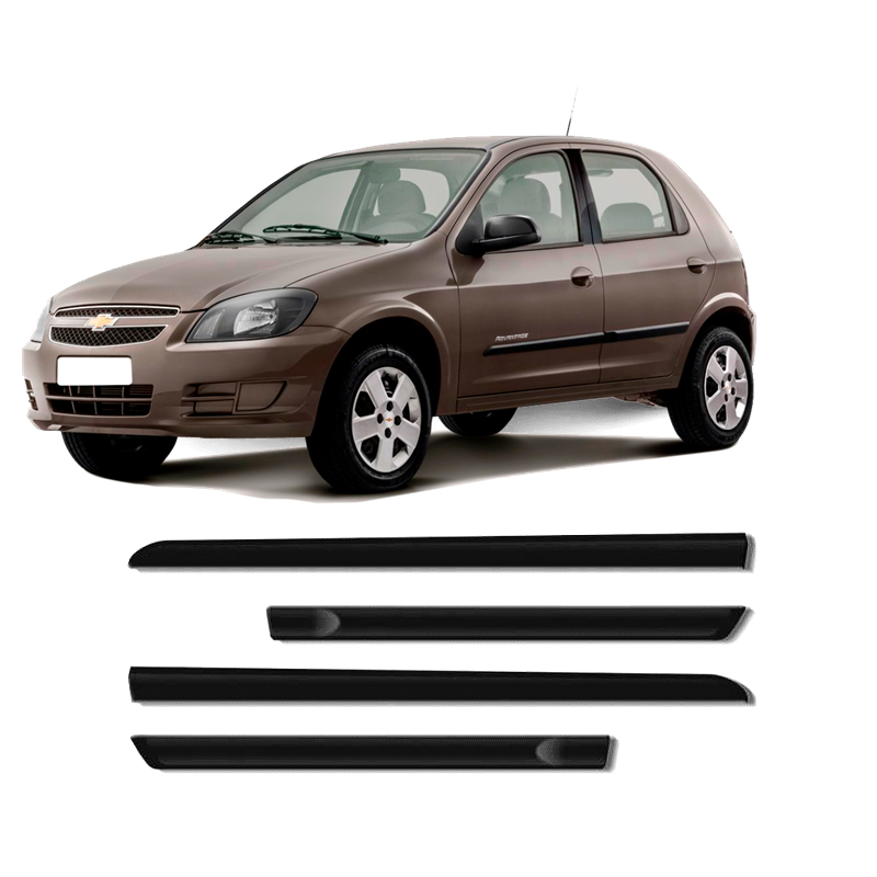 Kit Friso Borrachão Lateral Porta Do Celta 2007 2008 2009 2010 2011 2012 2013 2014 4 Portas em Oferta na Shopee