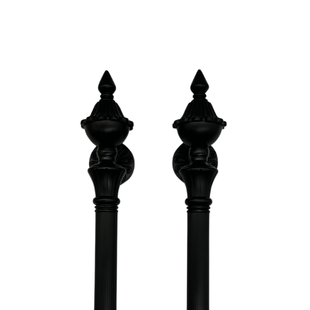 Puxador Duplo Para Portas Estilo Colonial JD 61cm Preto Fosco — imagem 2 de 2