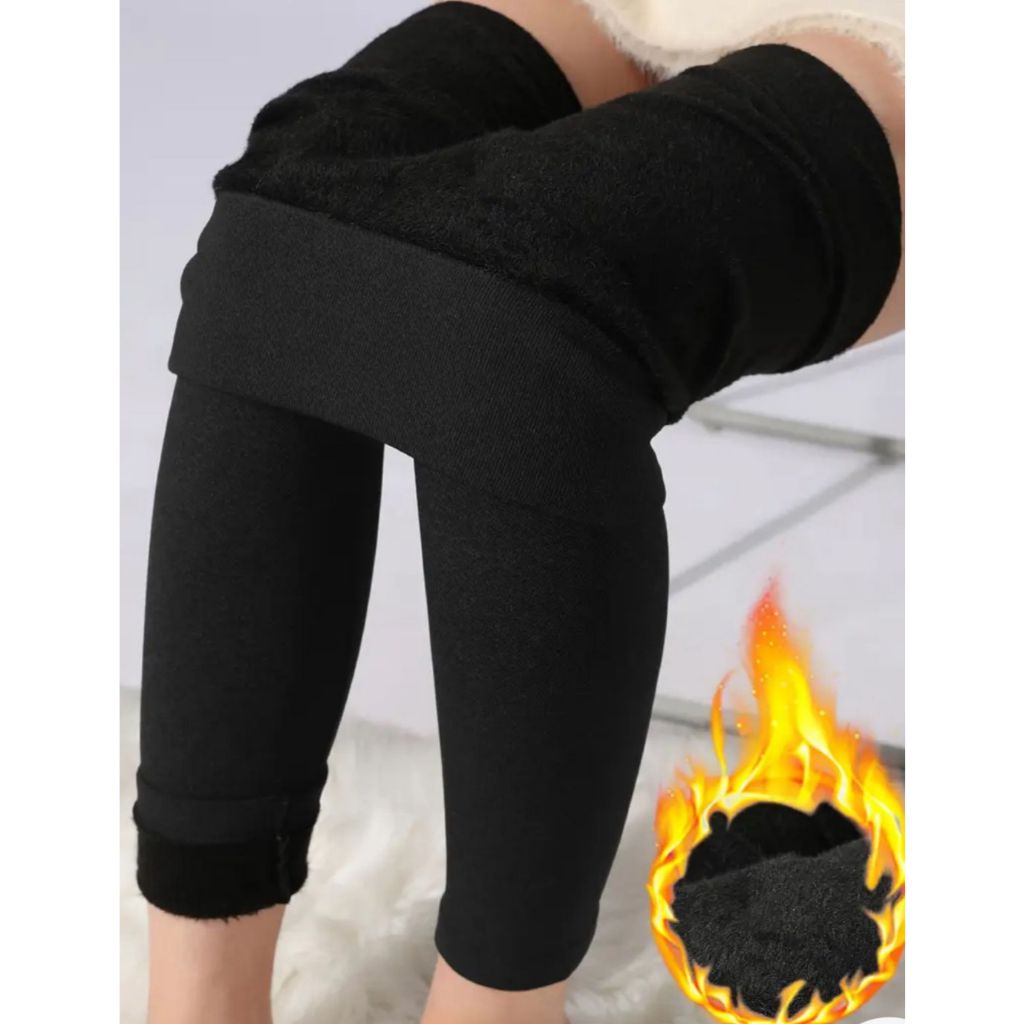 Meia Calça Flanelada Grossa Calça Leg Peluciada Forrada Por Dentro Costura Reforçada Calça Térmica