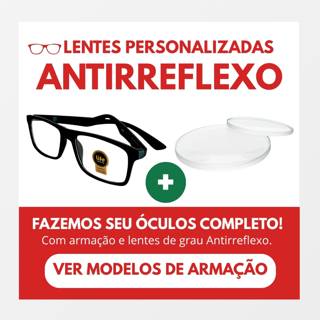 Armação Grau + Par Lentes Antirreflexo Miopia, Hipermetropia e Astigmatismo em Oferta na Shopee