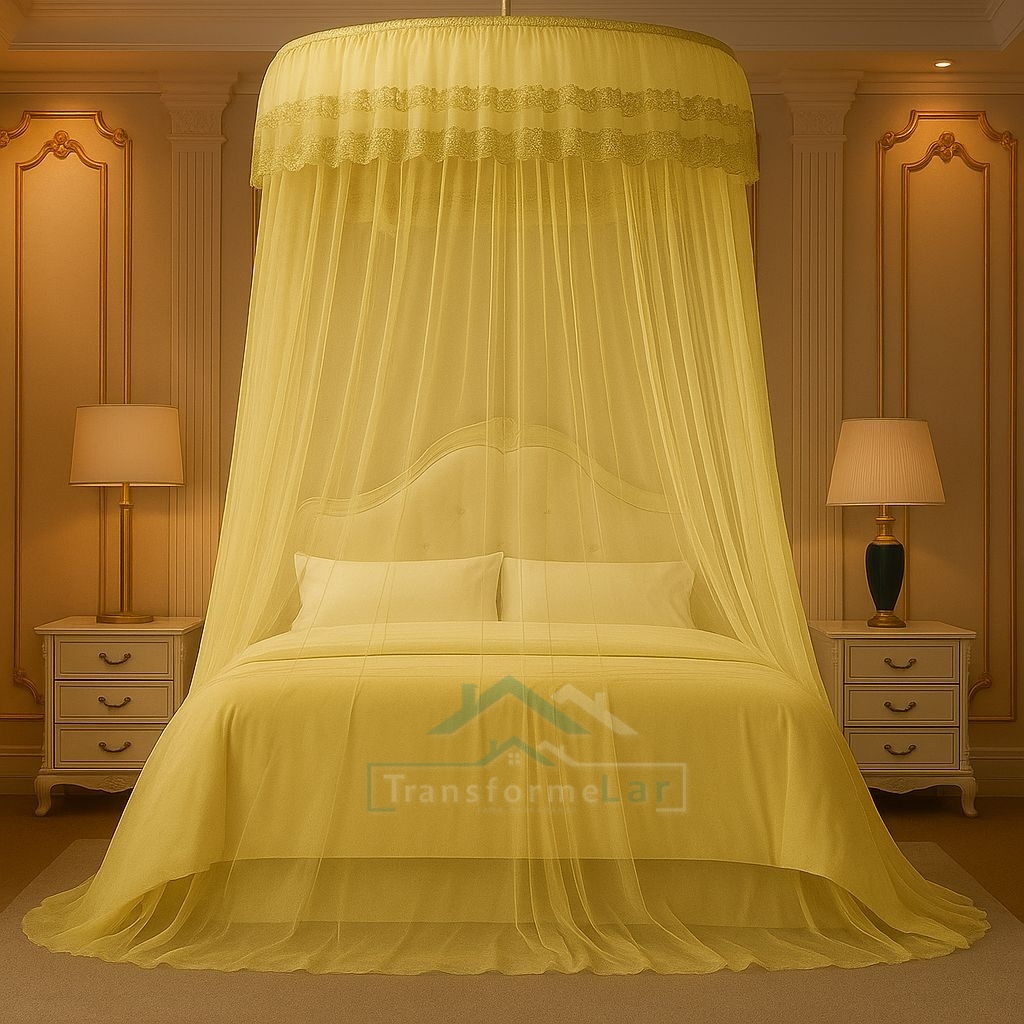 Mosquiteiro Teto Casal/Queen/King 10M Indiano C/ Elastico Promoção