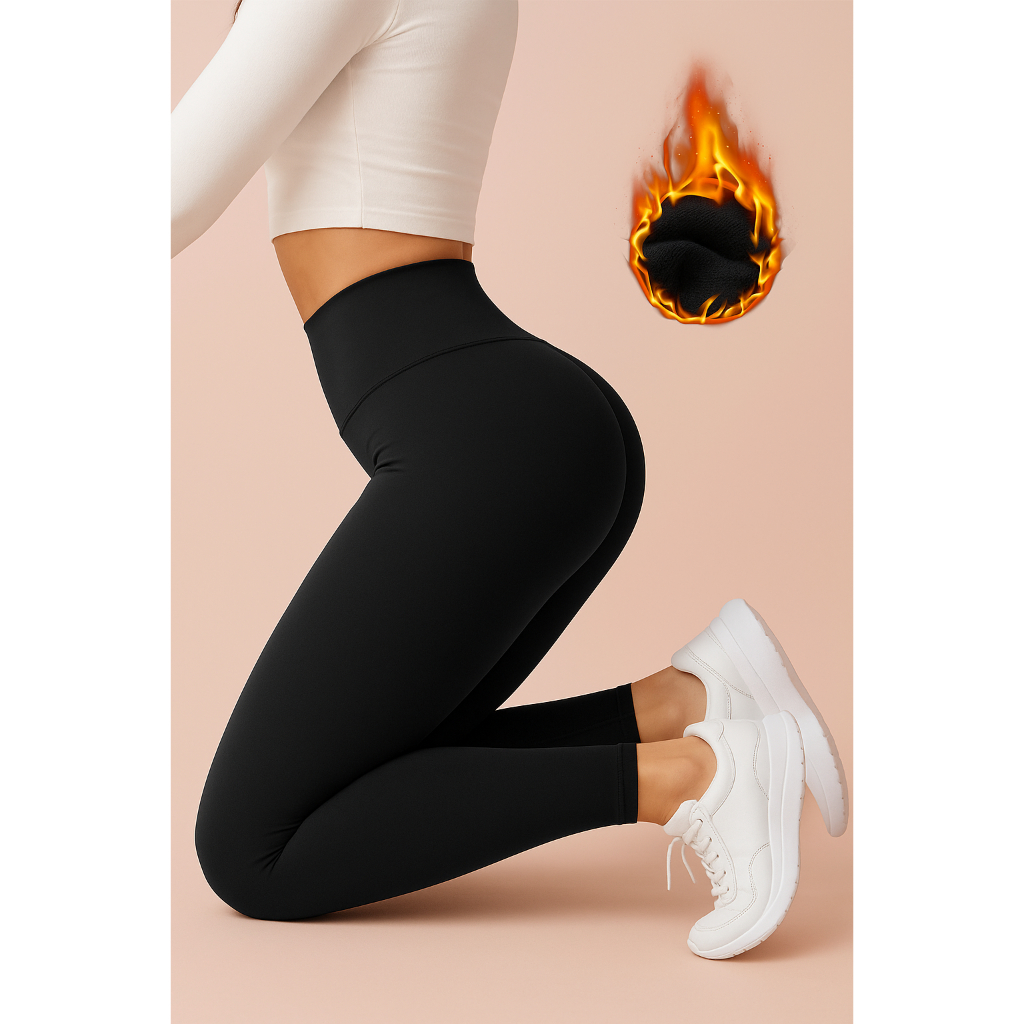 Meia Calça Flanelada Grossa Calça Leg Peluciada Forrada Por Dentro Costura Reforçada Calça Térmica