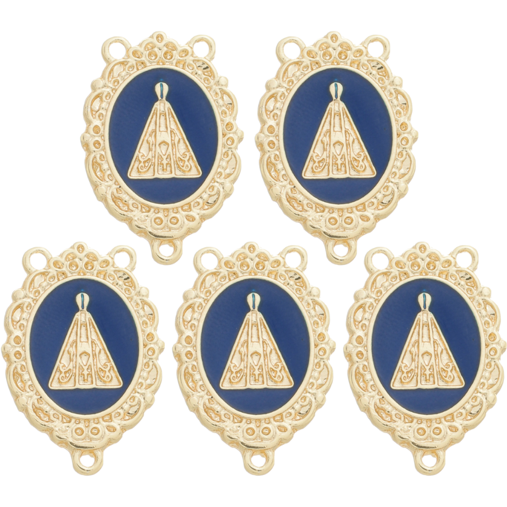 Kit 5 Entremeios Nossa Senhora Resinado Dourado Cataforético Para Terço Bijuteria Religioso em Oferta na Shopee