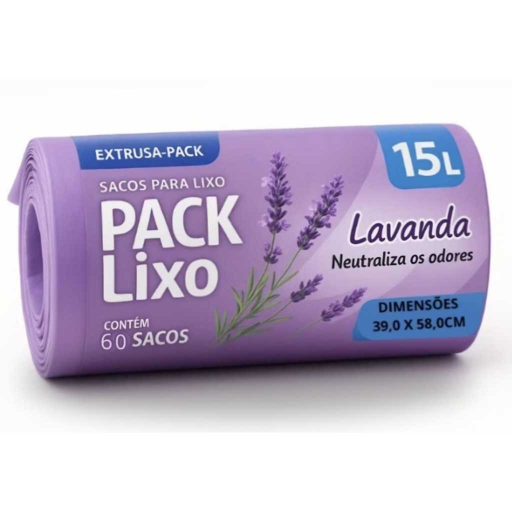 Rolo Com 60  Saco De Lixo  15 Litros Aroma Lavanda Lilas Inibi Odores Inibe Insetos Banheiro Cozinha Higiene em Oferta na Shopee
