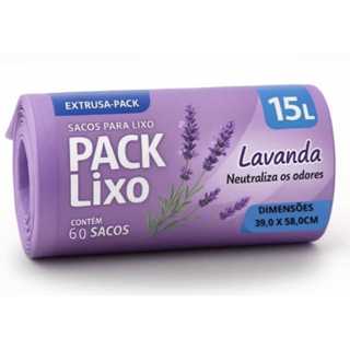Rolo Com 60  Saco De Lixo  15 Litros Aroma Lavanda Lilas Inibi Odores Inibe Insetos Banheiro Cozinha Higiene em Oferta na Shopee