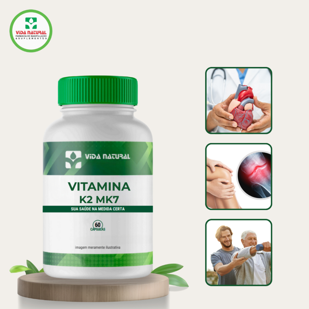 Vitamina K2 Mk7 150mcg (Natto) Matéria Prima Importada 30 ou 60cps