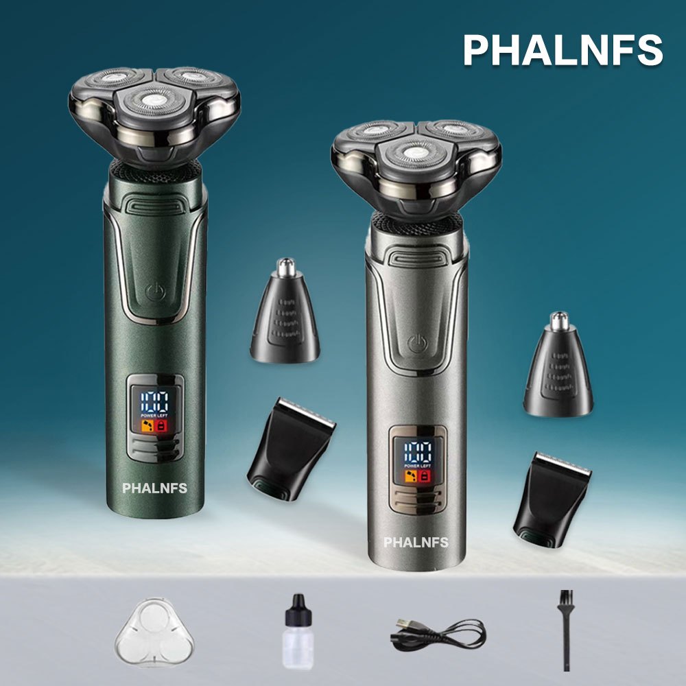 barbeador elétrico Limpeza da barba dos homens cabeça de faca tripla 9D Cabeças flutuantes Limpeza total em Oferta na Shopee