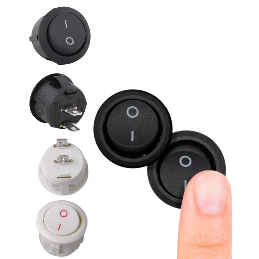 Kit 5x 10x Unidades Interruptor Chave Gangorra c/ 2 Terminais ON/OFF Liga/Desliga Redonda KCD1-106-101 - STORMTECH em Oferta na Shopee