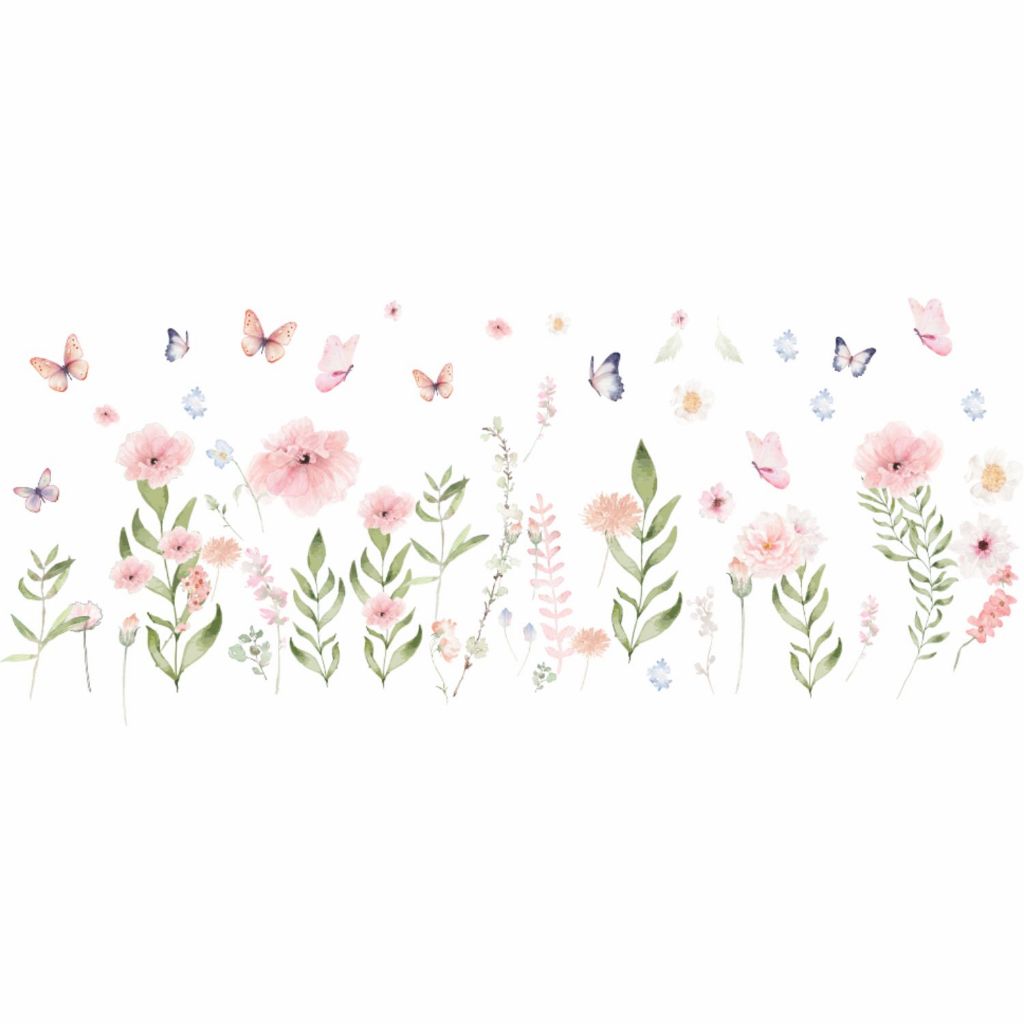 Adesivo de Parede Flores Floral Flor Jardim Encantado Borboletas Decoração Aquarela Suspensas T6R em Oferta na Shopee