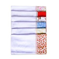 Pano De Prato Atacado Barrado Bainha Kit Com 5 Peças