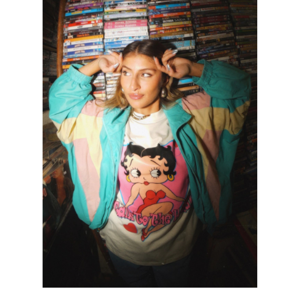 Camiseta Off White Betty Boop Desenho animado Blusa Camisa Exclusiva Amálias Concept Edição Exclusiva e Limitada