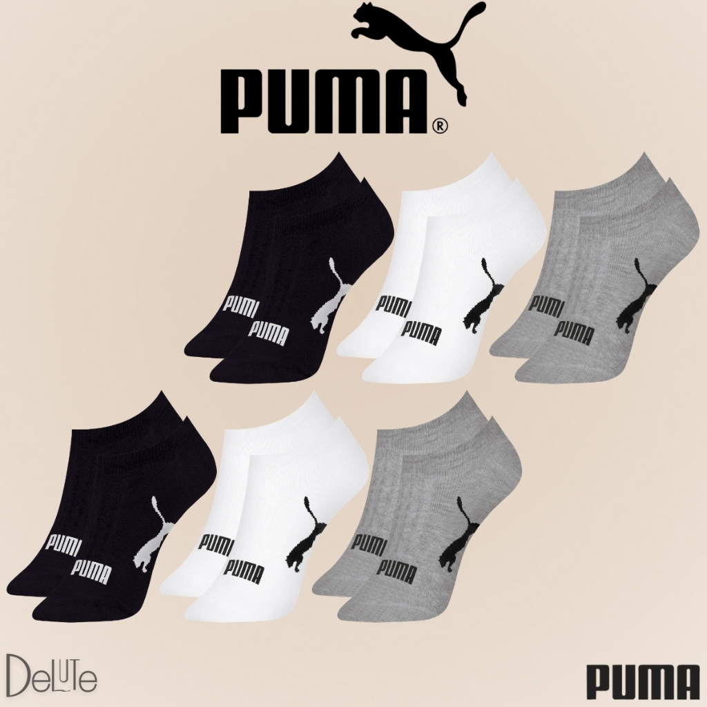 Kit com 6 Meias Esportiva Puma Sport Calcanhar Verdadeiro Cano Baixo Lisa Modelo Sapatilha...