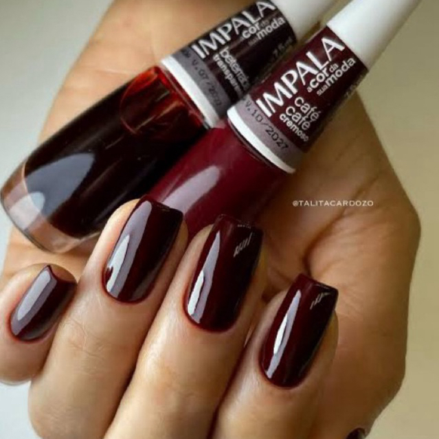 Kit 2 Esmalte Impala Beterraba e Café Café Combinação de Manicure