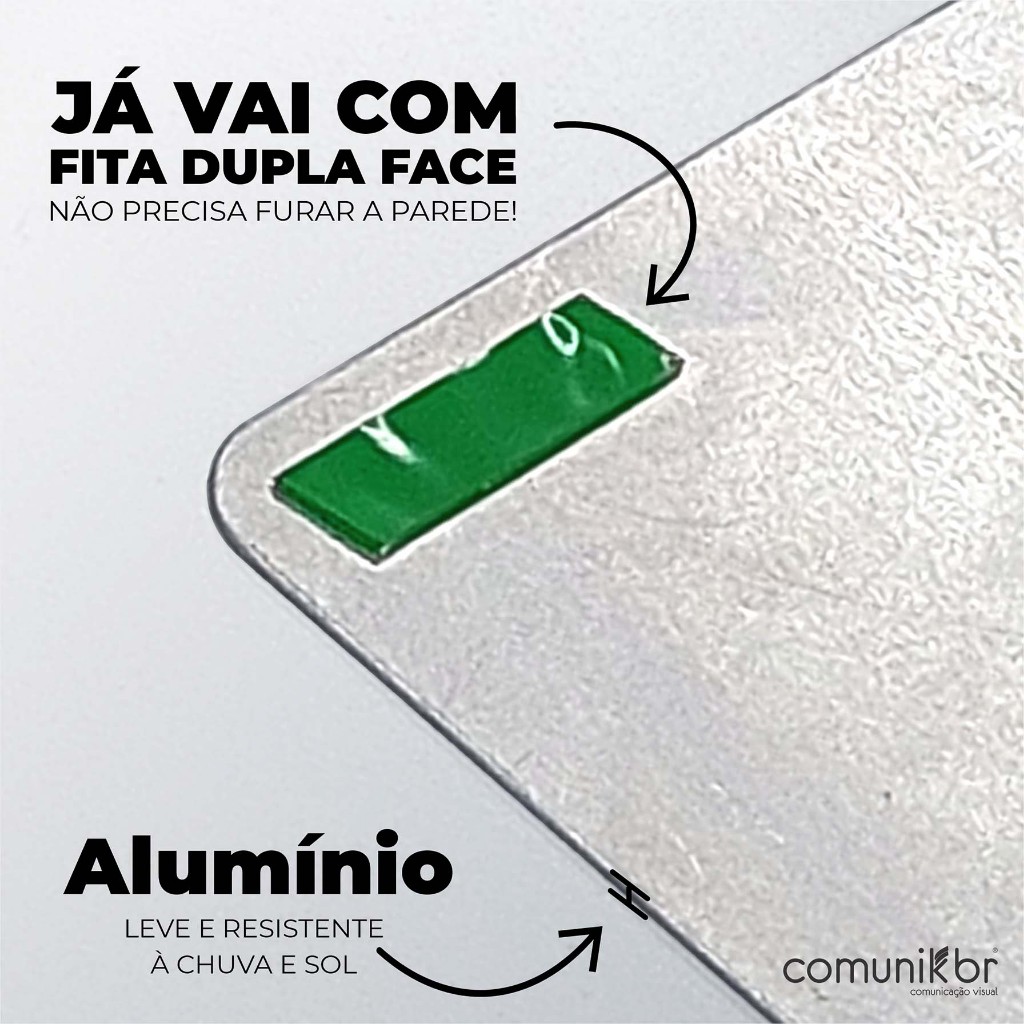 Kit Placas Lixo Reciclável E Lixo Orgânico Alumínio 29x10cm