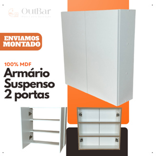 Armário Suspenso Para Banheiro Com 2 Portas 60x60x15cm em Oferta na Shopee