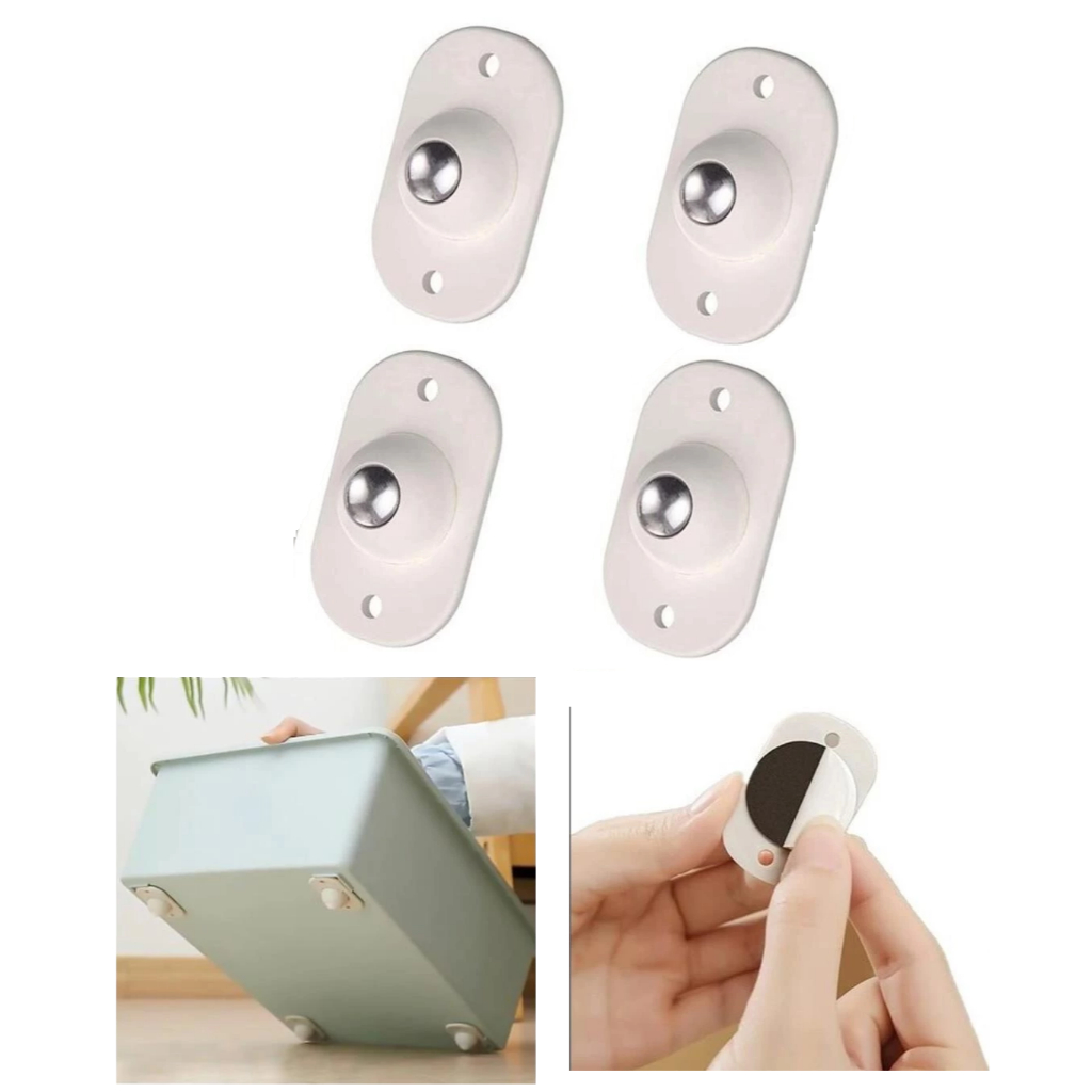 KIT 4 Rodinhas Adesivas Esféricas Deslizantes Para Mover Moveis