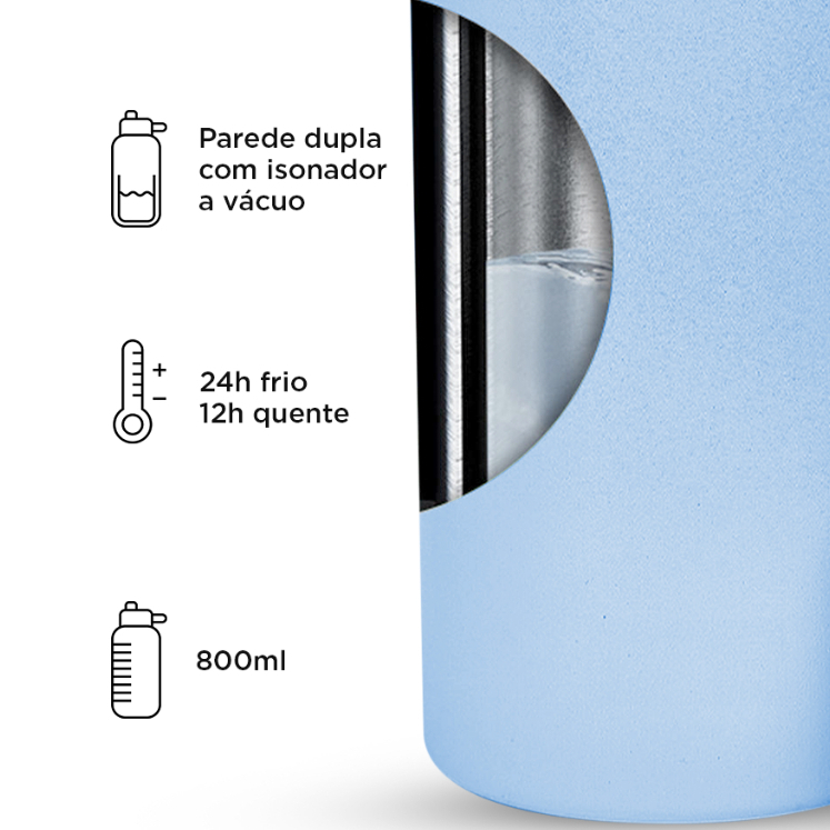 Garrafa Térmica Fresh Com Alça Personalizada Infantil com Seu Nome 350ml 550ml 600ml - Bluey Heeler