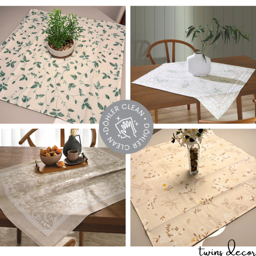 Toalha Centro De Mesa Dohler Limpa Fácil Clean 78x78 cm Quadrada Decorativa