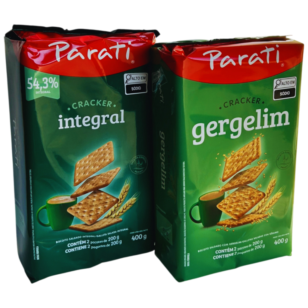 Kit com 6 Biscoito Salgado Parati 400g - Gergelim e Integral em Oferta na Shopee