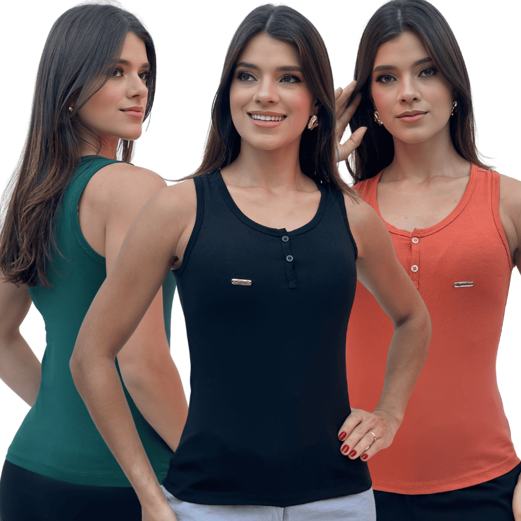 Blusa REGATAO Casual Feminina Tecido Viscolycra Sem Manga com BOTÕES Frontal Elegante e Conforto Regata Básica Dia a Dia em Oferta na Shopee