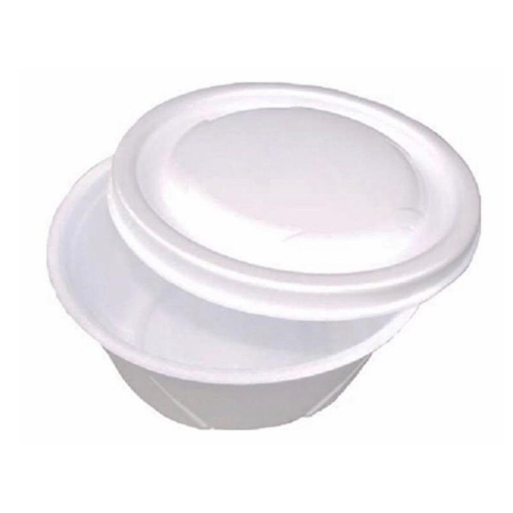 Pote Cumbuca Isopor Térmico 300ml 50 unidades com ampa Caldos Sopas Sorvete Açai