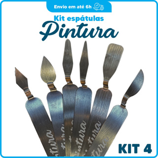 Kit Espátulas Pintura Artistica 4 Kit Espátulas Decorativas Inox Kit Espátulas para Bolo em Oferta na Shopee