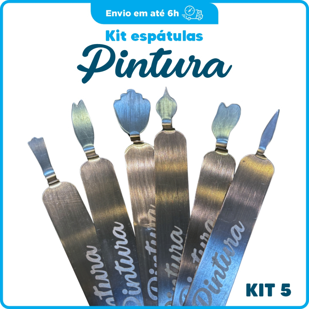 Kit Espátulas Pintura Artistica 5 Kit Espátulas Decorativas Inox Kit Espátulas para Bolo
