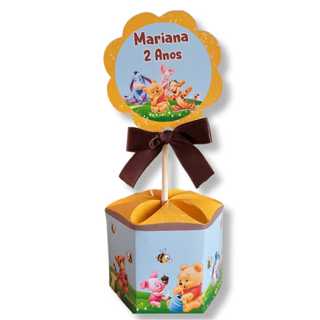 10 Centro de mesa Ursinho Pooh Baby Kit Festa Chá Revelação Aniversário em Oferta na Shopee