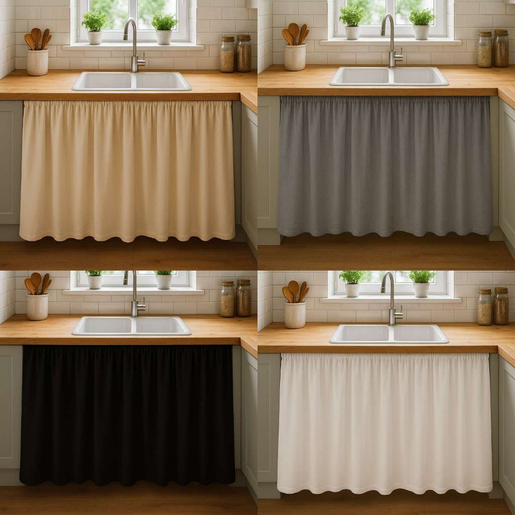 Cortina de Pia Cozinha Diversas Cores 100% PVC Antimofo 138x80 - Envio Imediato em Oferta na Shopee