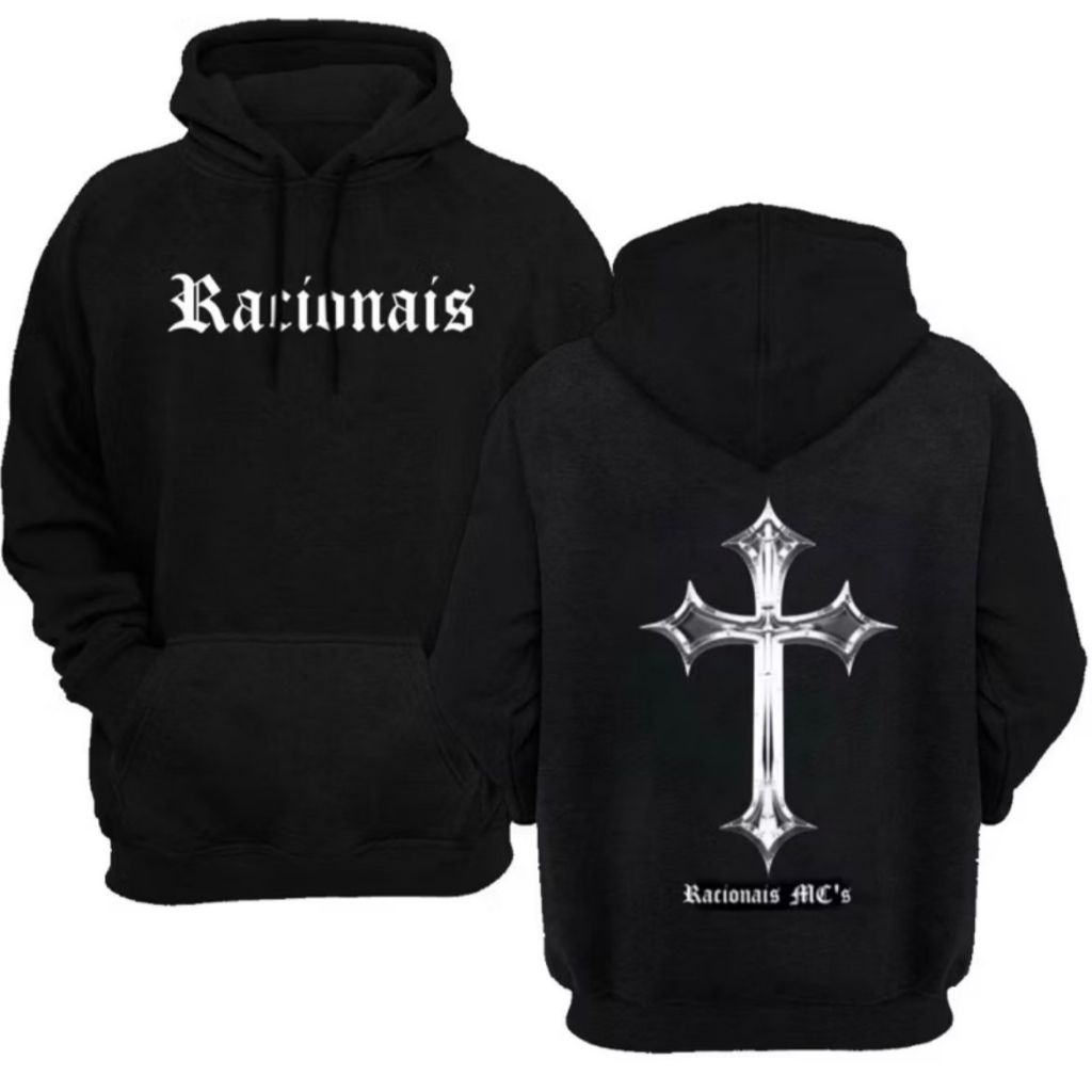 Blusa de Frio Masculino Adulto e Infantil Racionais Moletom Flanelado Alta Qualiade Agasalho Com Bolsos