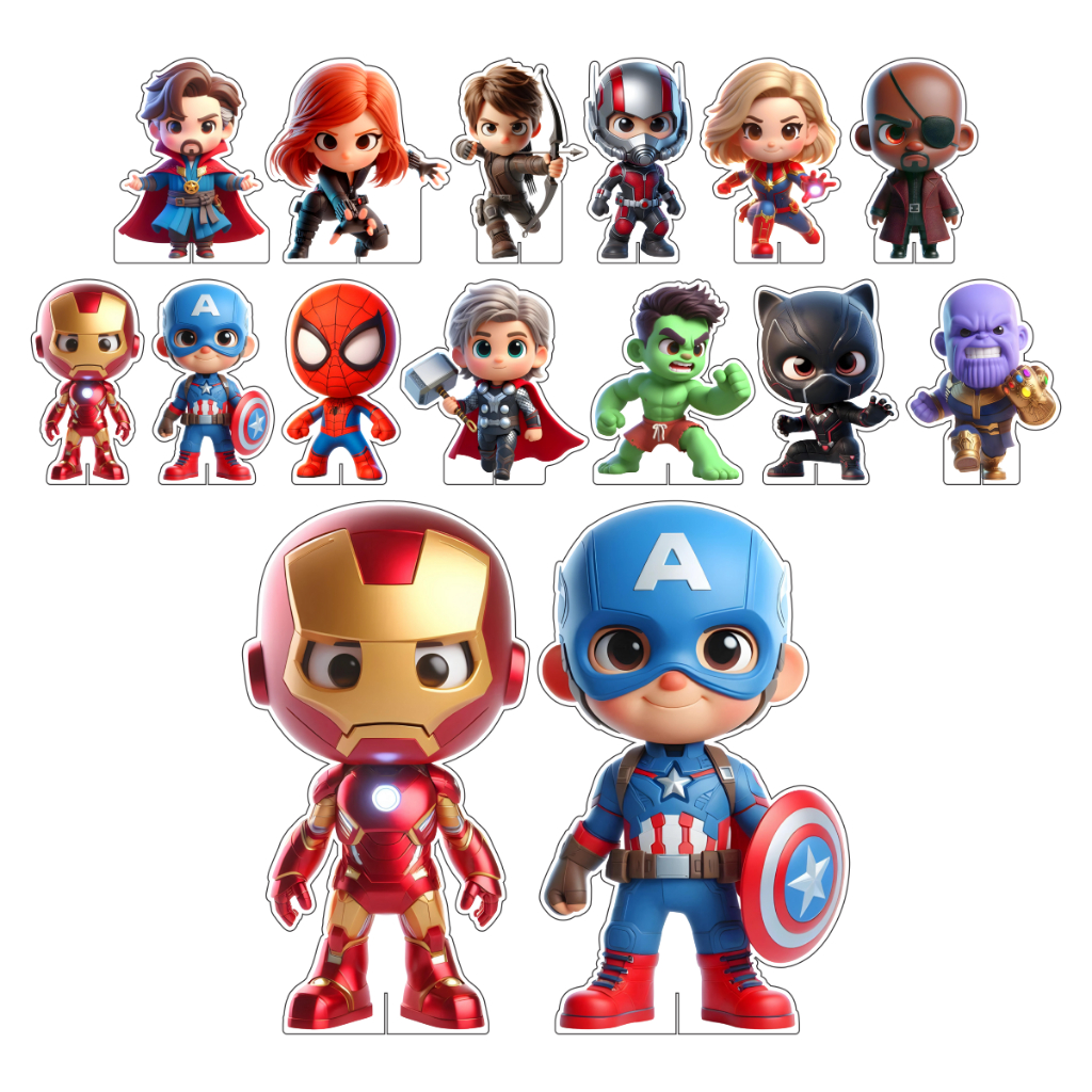 Kit Display Festa Infantil Vingadores Cute 3D DK em Oferta na Shopee