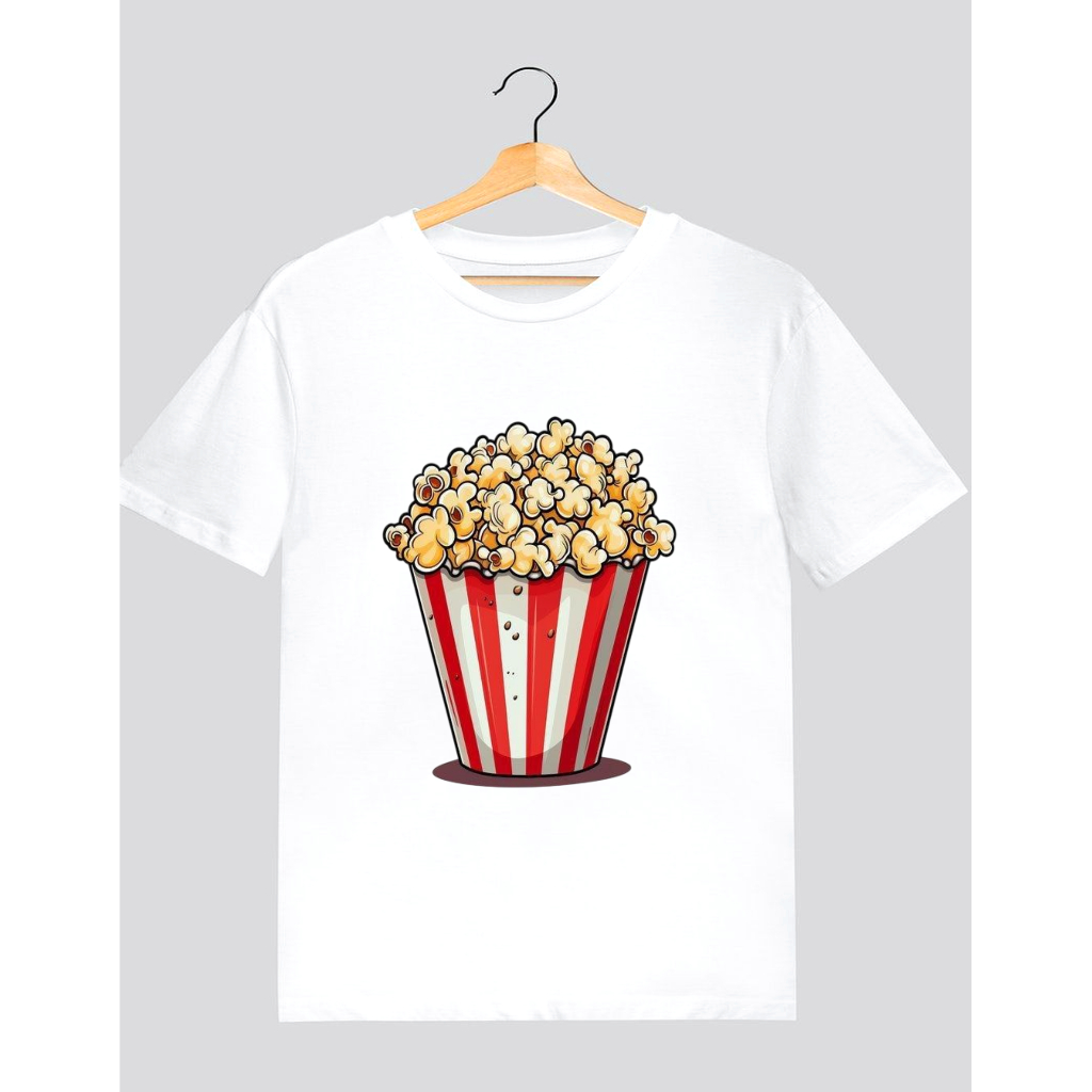 Camiseta Pipoca Cinema Linda Blusa em Oferta na Shopee