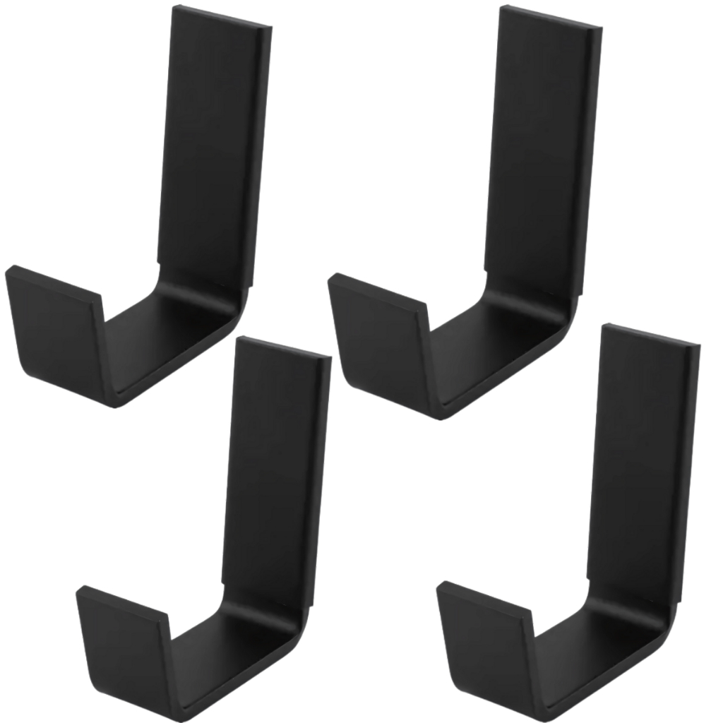 Kit com 4 Cabides quadrado preto Para Roupas, porta Toalhas e Objetos Resistente e Antiferrugem