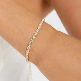 Pulseira Navete Riviera Cristal Zircônia Ouro 18k Ou Prata 925 em Oferta na Shopee