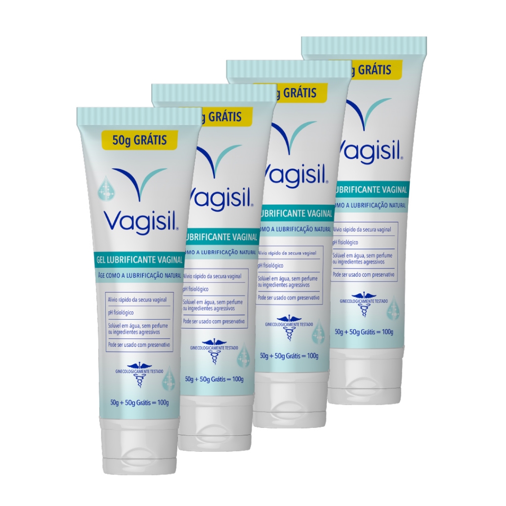 Kit 4x Vagisil Gel Lubrificante Íntimo 50 + 50g Grátis em Oferta na Shopee