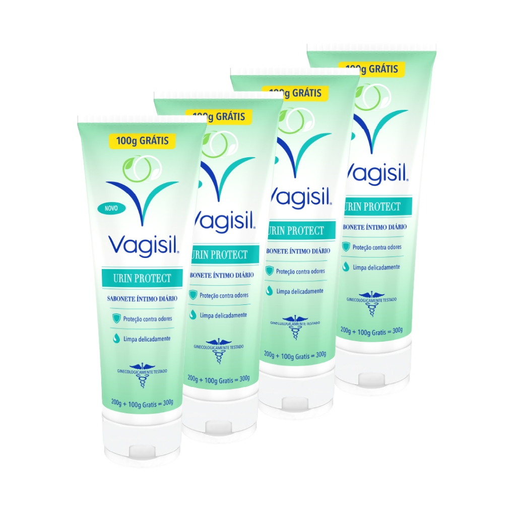 Kit 4x Vagisil Sabonete Líquido Íntimo Urin Protect 200 + 100g Grátis em Oferta na Shopee