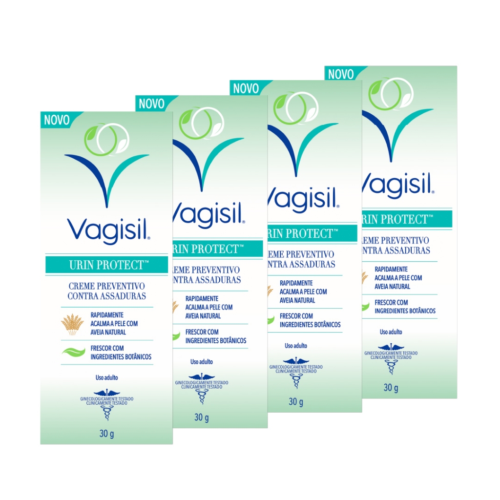 Kit 4x Vagisil Creme Preventivo Urin Protect Contra Assaduras 30g