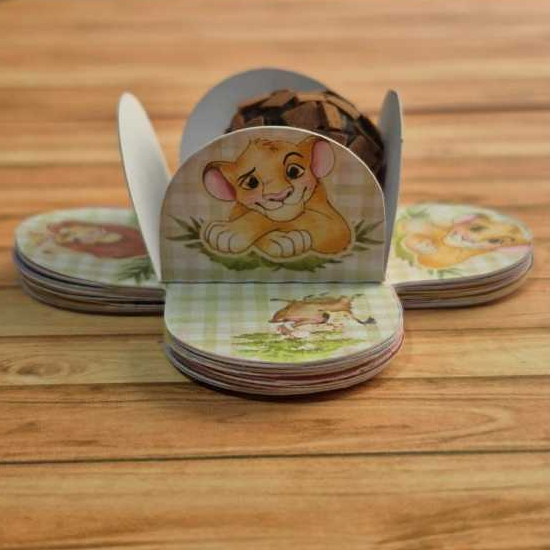 Forminhas Personalizada de Doce 4 Pétalas Rei Leão –  kit 25 , 50, 100, festa aniversário lembrançinhas