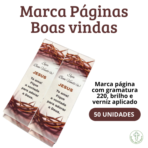Marca Página Seja Bem-vindo. 50 unidades. Jesus te ama. em Oferta na Shopee