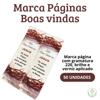 Marca Página Seja Bem-vindo. 50 unidades. Jesus te ama. em Oferta na Shopee