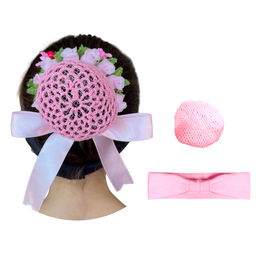 Kit Acessórios 3 Itens Ballet C/ Rede De Coque Ballet
