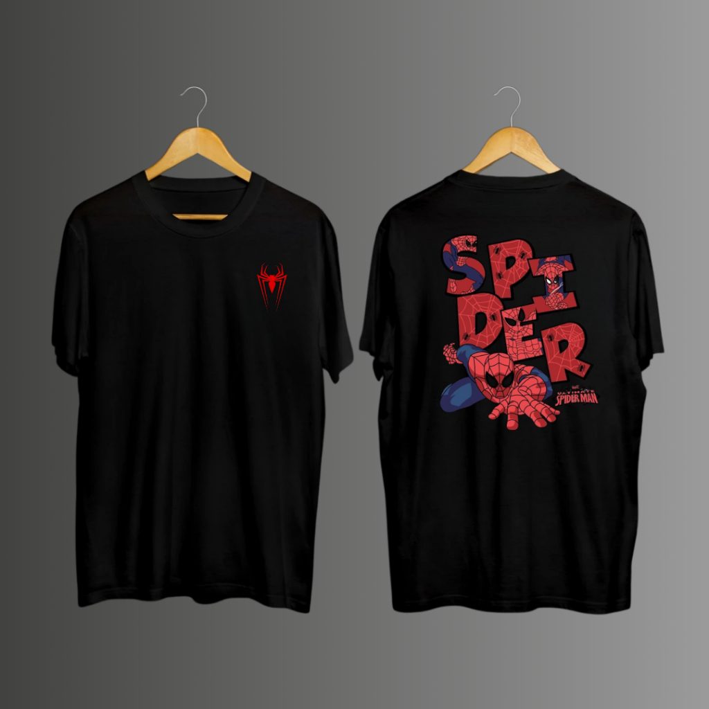 Camisa Blusa Estampada Homem aranha spider man Frente e Costas Preta ou Branca Qualidade Premium Envio Imediato em Oferta na Shopee