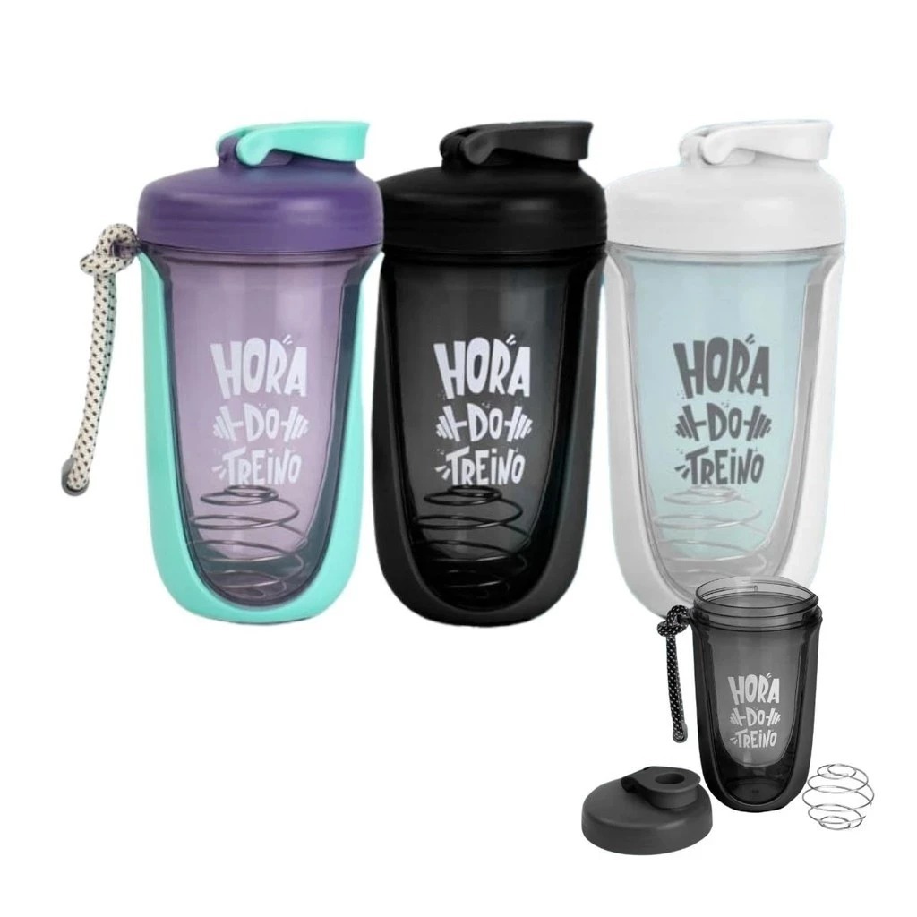Coqueteleira Shaker Squeeze Com Esfera Treino Academia 550ml em Oferta na Shopee
