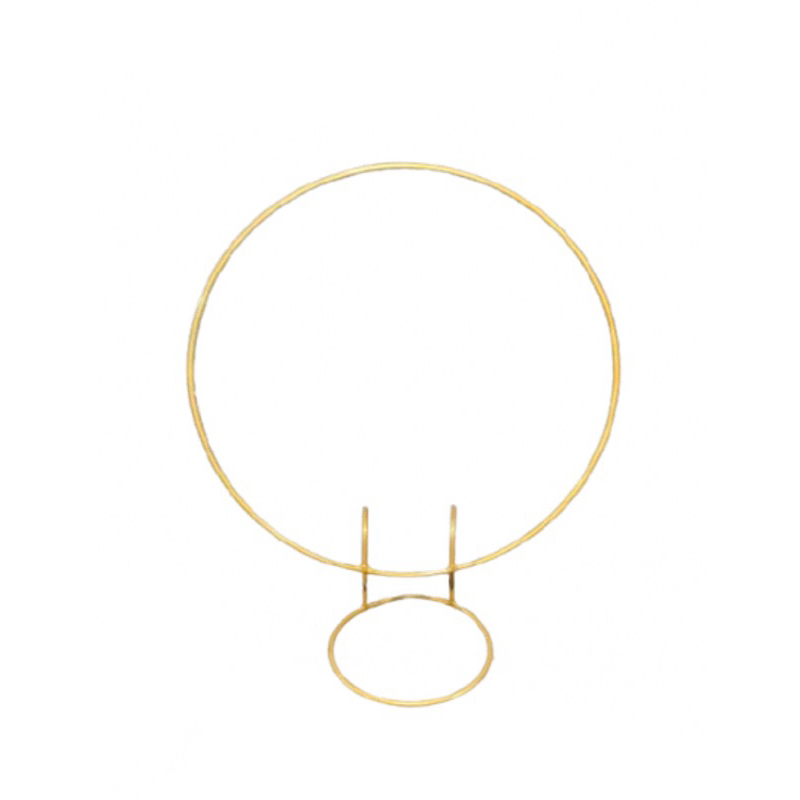 Arco Dourado Mini para Centro de Mesa 50cm Suporte Redondo Metal Decoração Casamento Festa Minimalista