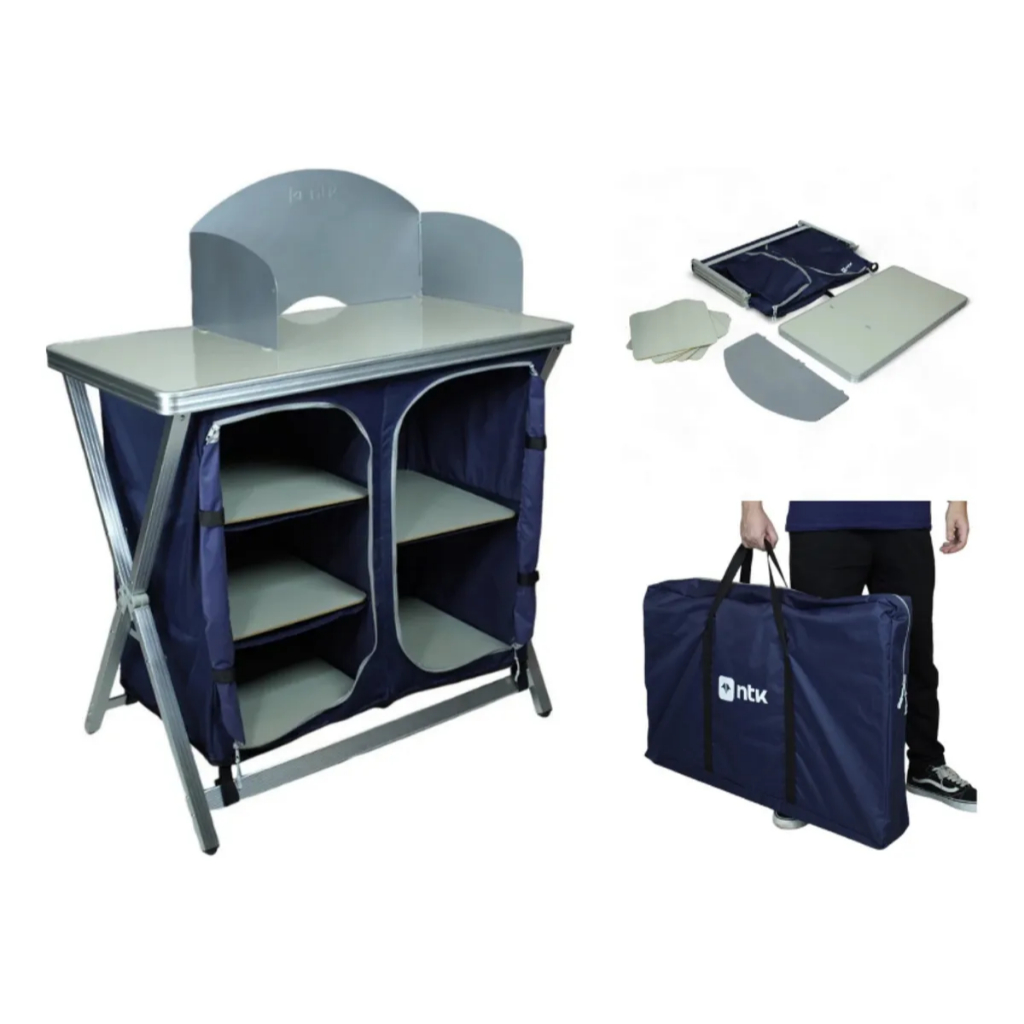 Mesa Armário Camping Cucina Nautika + Corta Vento + Bolsa