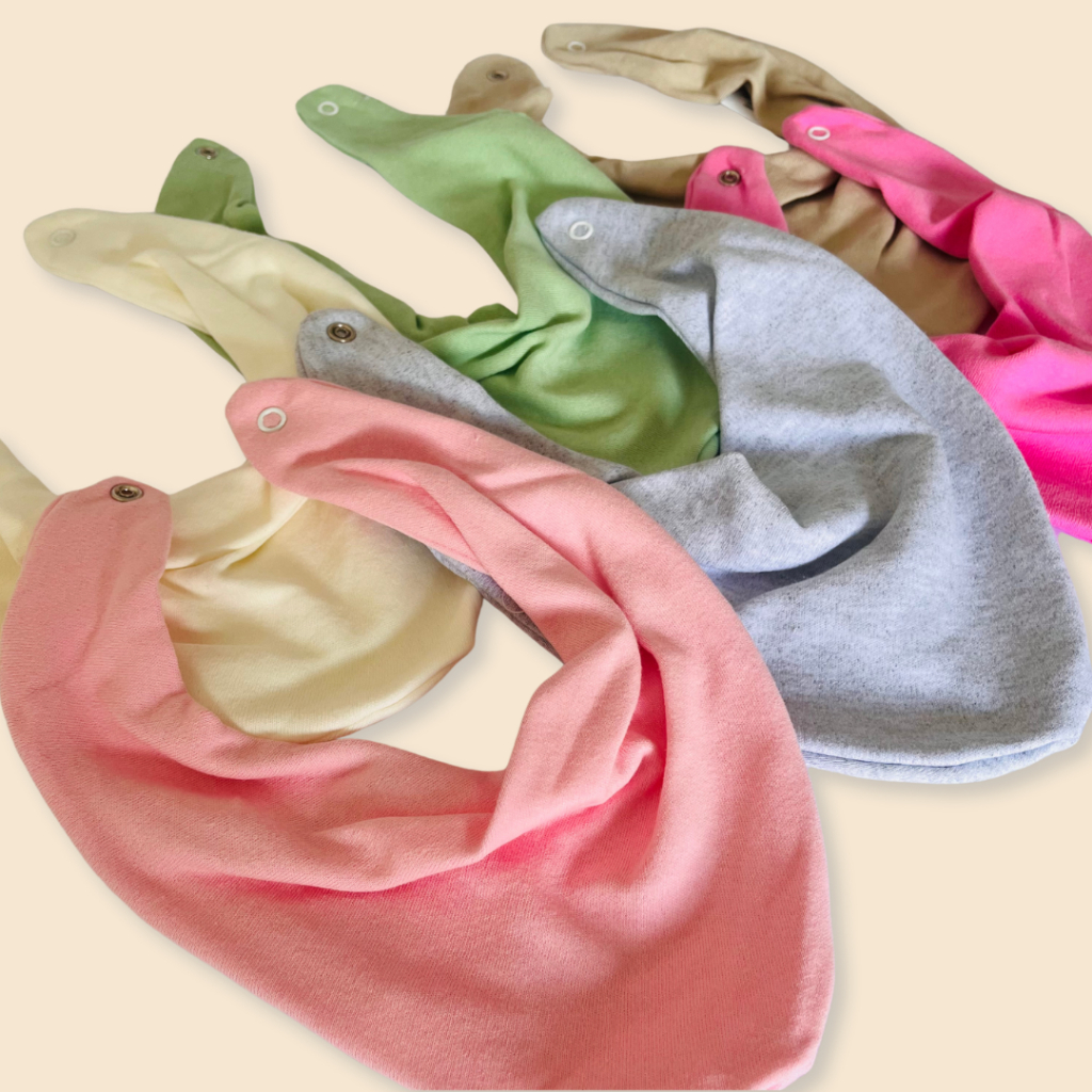 Kit 6 Bandana Babador de Bebe Algodão Leve Confortavel com botão