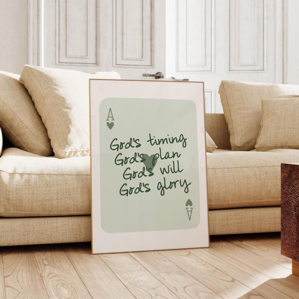 Quadro Decorativo Cristão Moderno Religiosos Para Sala, Quarto ou Escritório – O Tempo deDeus No1